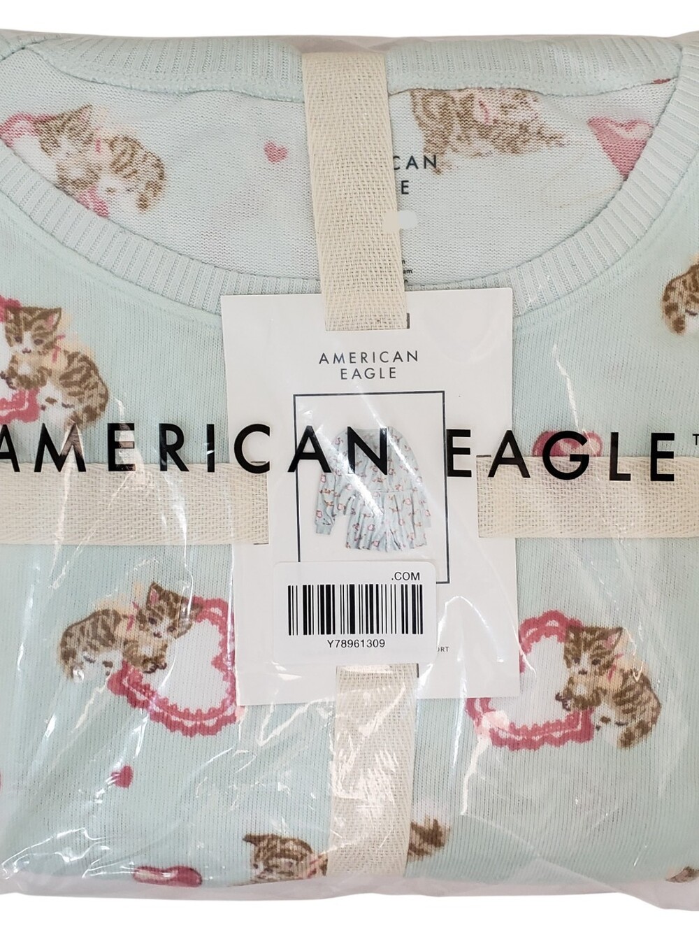 AMERICAN EAGLE Pajama Set Women Luxe Plush Kitten NWT
